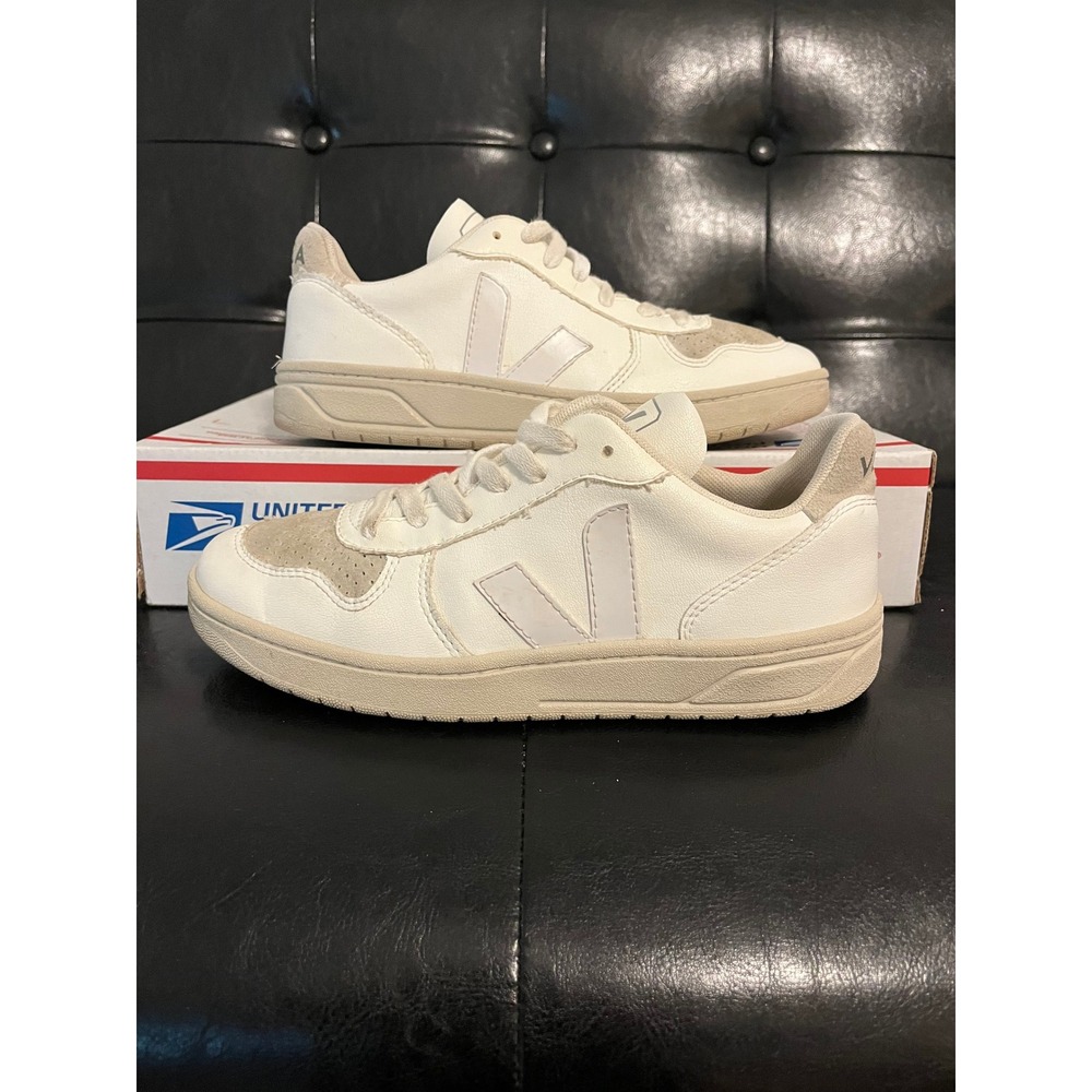 Veja V-10 Leather Sneakers Extra White Sahara Suede